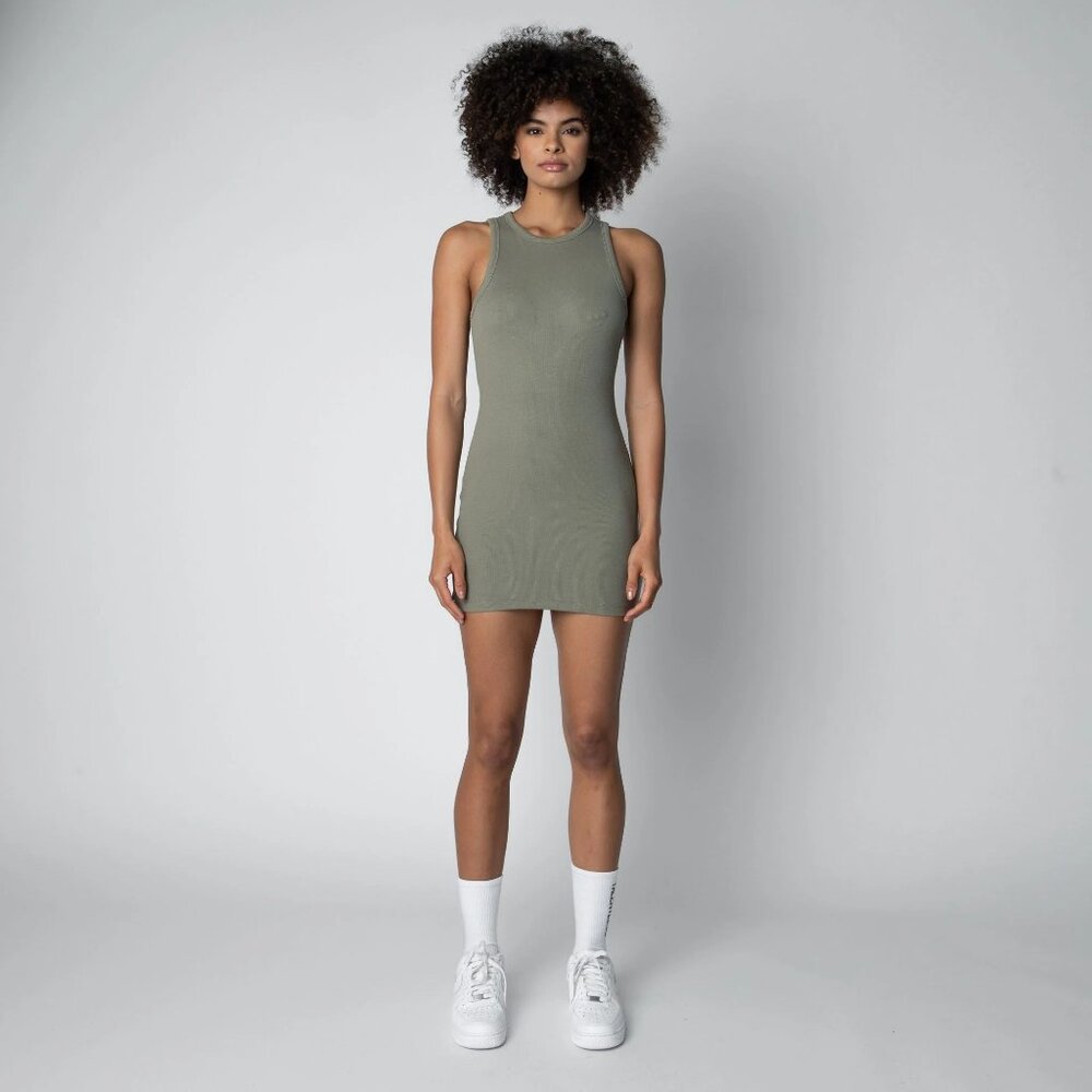 RIB HIGH-NECK CONTOUR DRESS